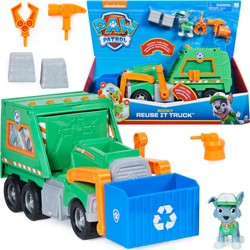 Psi Patrol Rocky figurka i duży pojazd śmieciarka do recyklingu + akcesoria