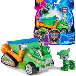 Psi Patrol The Movie 2 Zestaw figurka Rocky zielone auto pojazd do recyklingu światło dźwięk