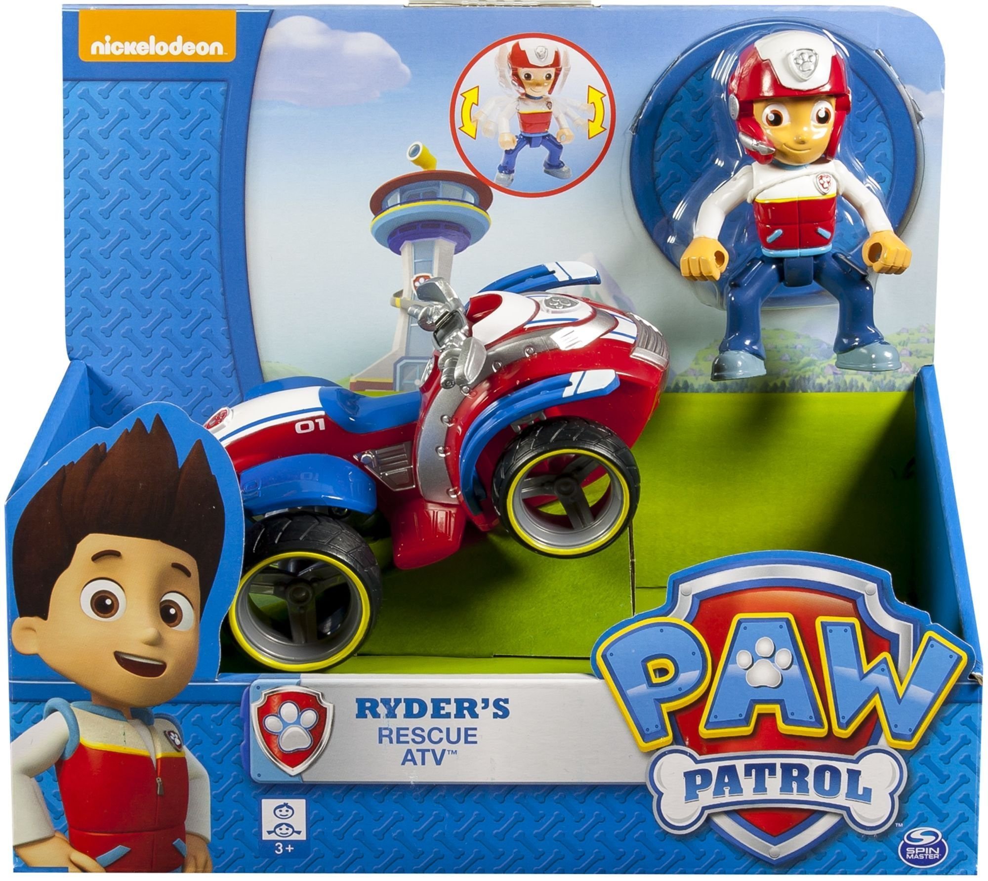 Psi Patrol Ryder i Chase + pojazdy quad i radiowóz policyjny | z Chase Ryder Zabawki z serii TV \ Psi Seria Główna