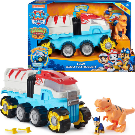 OUTLET Psi Patrol Patrolowiec Dino Rescue + figurki Chase i dinozaur USZKODZONE OPAKOWANIE