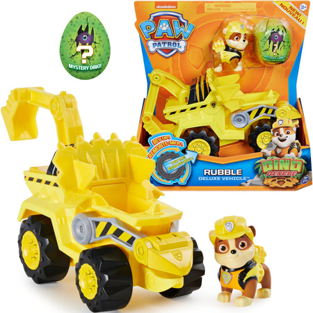 Psi Patrol Dino Rescue Rubble figurka + pojazd koparka + dinozaur