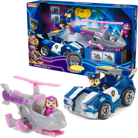 Psi Patrol The Movie 2 Zestaw pojazdy filmowe figurki piesków Skye Chase 2 pack radiowóz helikopter