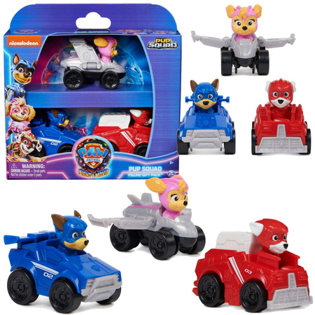 Psi Patrol The Movie 2 zestaw 3 mini pojazdy figurki piesków autka
