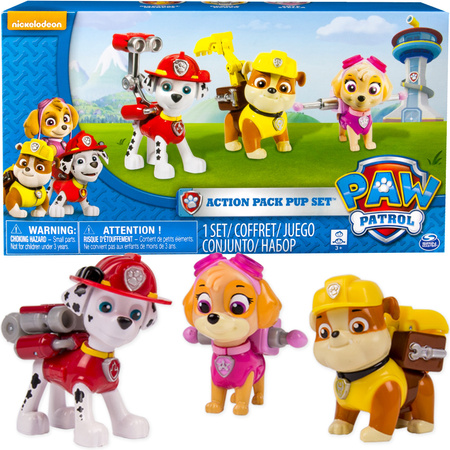 Psi Patrol Zestaw 3 figurek Marshall, Skye i Rubble