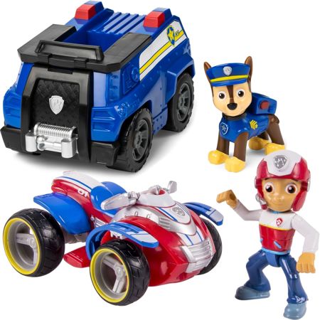 Psi Patrol figurki Ryder i Chase + pojazdy quad i radiowóz policyjny