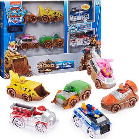 Psi Patrol zestaw 6 metalowe pojazdy z figurkami true metal Off road