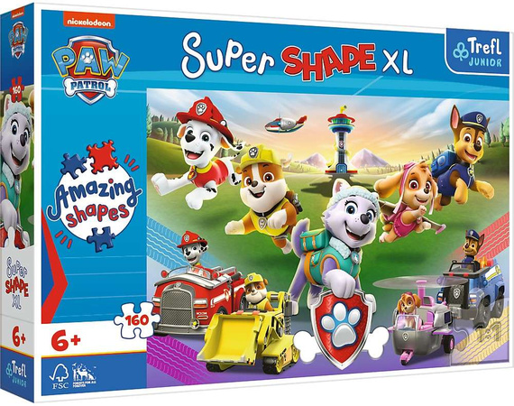 Puzzle 160 elementów Super Shapes XL Psi Patrol Skaczące pieski