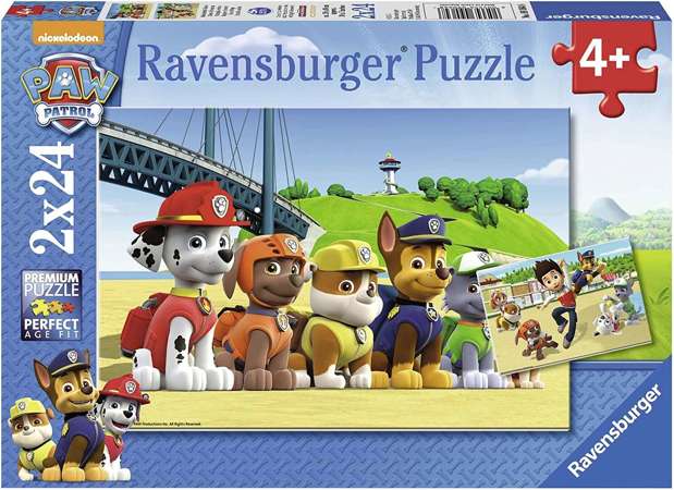 Puzzle Psi Patrol Bohaterskie szczeniaki 2x 24 elementy Ravensburger