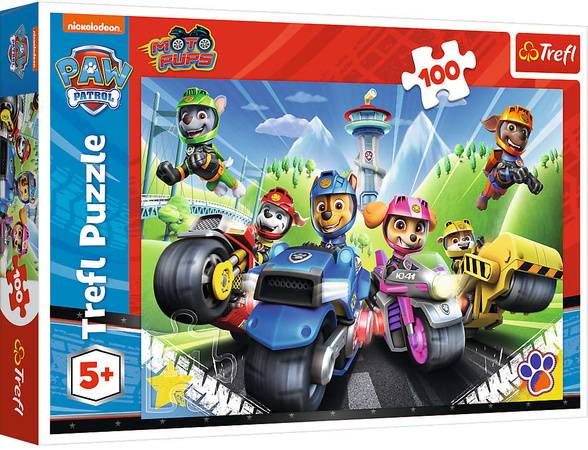 Puzzle Psi Patrol Na motorach 100 elementów