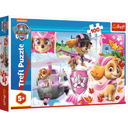 Trefl Puzzle 100 Psi Patrol Skye w akcji
