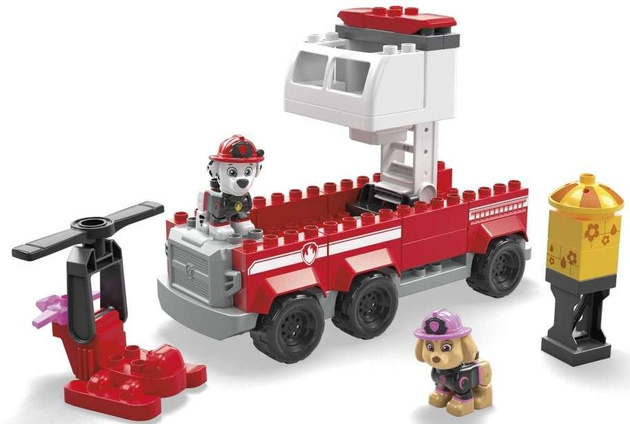 Zestaw Psi Patrol Klocki Wóz strażacki Marshall'a figurki 37 elementów