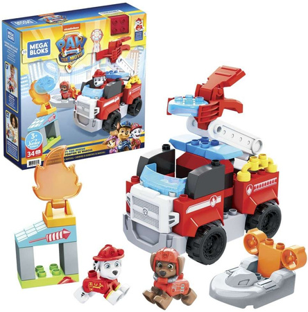 Zestaw Psi Patrol klocki Wóz strażacki Marshalla 34 elementy + 2 figurki